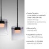 ELIO Suspension Luminaires Leuchten Direkt LED Noir, 3 lumières