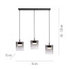 ELIO Suspension Luminaires Leuchten Direkt LED Noir, 3 lumières