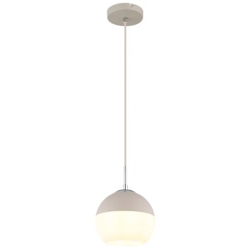 Ragusa Suspension Luminaires Globo Lighting Chrome, Blanc, 1 lumière