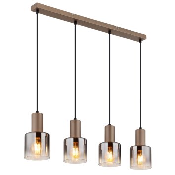 Walton Suspension Luminaires Globo Lighting Brun, 4 lumières