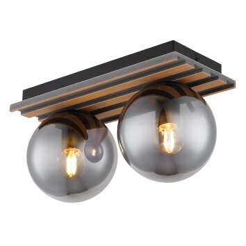 Parsons Plafonnier Luminaires Globo Lighting Écru, Noir, 2 lumières