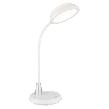 Kirk Lampe à poser Luminaires Globo Lighting LED Argenté, Blanc, 1 lumière