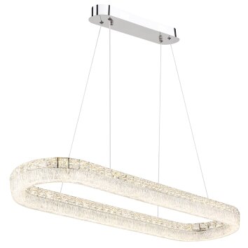 Laurel Suspension Luminaires Globo Lighting LED Chrome, 1 lumière, Télécommandes