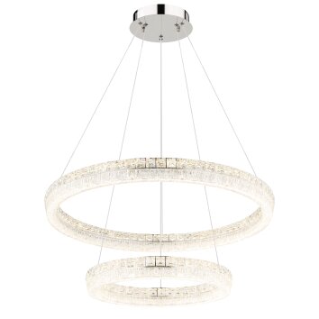 Laurel Suspension Luminaires Globo Lighting LED Chrome, 1 lumière, Télécommandes