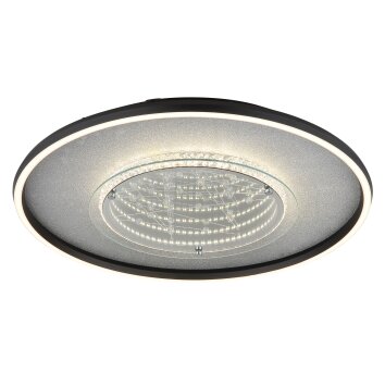 Mirrora Plafonnier Luminaires Globo Lighting LED Chrome, Noir, Argenté, 1 lumière