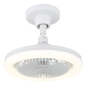 Lidea Ventilateur de plafond lumineux Luminaires Globo Lighting LED Blanc, 1 lumière, Télécommandes