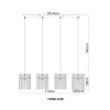 Gorley Suspension Luminaires Globo Lighting Sable, 4 lumières