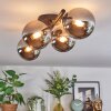 Chehalis Plafonnier, Boule lumineuse Chrome, Fumé, 4 lumières