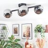 Chehalis Plafonnier, Boule lumineuse Chrome, Fumé, 4 lumières