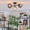 Gastor Plafonnier, Boule lumineuse Ambre, Clair, Fumé, 3 lumières