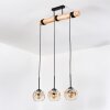 Ripoll Suspension, Boule lumineuse, Suspension Écru, Noir, 3 lumières