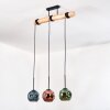 Ripoll Suspension, Boule lumineuse, Suspension Écru, Noir, 3 lumières