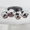 Ripoll Plafonnier, Boule lumineuse Chrome, Fumé, 4 lumières