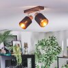Fallhagen Plafonnier, Spot de plafond Chrome, Bois foncé, 2 lumières