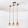 Ripoll Suspension, Boule lumineuse, Suspension Écru, Noir, 3 lumières