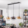 Mertola Suspension, Suspension Noir, 3 lumières