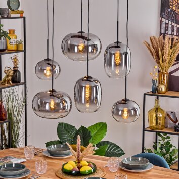 Apedo Suspension, Suspension Clair, Fumé, 6 lumières