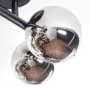 Chehalis Plafonnier, Boule lumineuse Chrome, Fumé, 4 lumières
