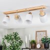 Fallhagen Plafonnier, Spot de plafond Chrome, Bois clair, 4 lumières