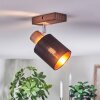 Fallhagen Plafonnier, Spot de plafond Chrome, Bois foncé, 1 lumière
