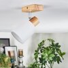 Fallhagen Plafonnier, Spot de plafond Chrome, Bois clair, 1 lumière