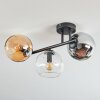 Koyoto Plafonnier, Boule lumineuse Ambre, Chrome, Clair, Fumé, 3 lumières