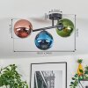 Gastor Plafonnier, Boule lumineuse Bleu, Vert, Cuivré, 3 lumières