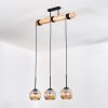 Ripoll Suspension, Boule lumineuse, Suspension Écru, Noir, 3 lumières