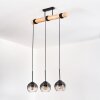 Koyoto Suspension, Boule lumineuse, Suspension Écru, Noir, 3 lumières