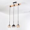 Koyoto Suspension, Boule lumineuse, Suspension Écru, Noir, 3 lumières