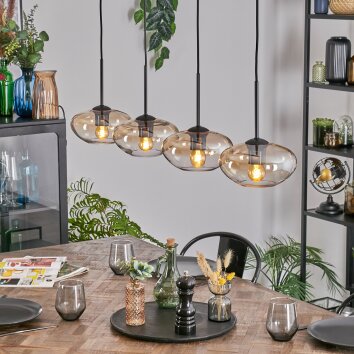 Mertola Suspension, Suspension Ambre, Clair, 4 lumières