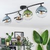 Gastor Plafonnier, Boule lumineuse Bleu, Chrome, Vert, Clair, Fumé, 4 lumières