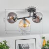 Gastor Plafonnier, Boule lumineuse Ambre, Clair, Fumé, 3 lumières
