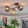 Gastor Plafonnier, Boule lumineuse Ambre, Clair, Fumé, 3 lumières