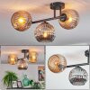 Ripoll Plafonnier, Boule lumineuse Ambre, Fumé, 3 lumières