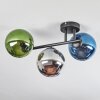 Gastor Plafonnier, Boule lumineuse Bleu, Chrome, Vert, Fumé, 3 lumières
