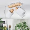 Fallhagen Plafonnier, Spot de plafond Chrome, Bois clair, 2 lumières