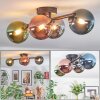 Chehalis Plafonnier, Boule lumineuse Bleu, Chrome, Vert, Cuivré, Fumé, 4 lumières