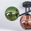 Gastor Plafonnier, Boule lumineuse Bleu, Vert, Cuivré, 3 lumières