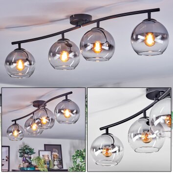 Koyoto Plafonnier, Boule lumineuse Clair, Fumé, 4 lumières