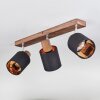 Fallhagen Plafonnier, Spot de plafond Chrome, Bois foncé, 3 lumières