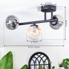 Chehalis Plafonnier, Boule lumineuse Ambre, Clair, Fumé, 3 lumières