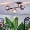 Chehalis Plafonnier, Boule lumineuse Ambre, Clair, Fumé, 3 lumières