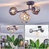 Chehalis Plafonnier, Boule lumineuse Ambre, Clair, Fumé, 3 lumières