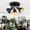 Toren Plafonnier, Spot de plafond Chrome, Noir, 3 lumières