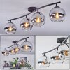 Koyoto Plafonnier, Boule lumineuse Chrome, Clair, Fumé, 4 lumières
