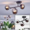 Chehalis Plafonnier, Boule lumineuse Chrome, Fumé, 3 lumières