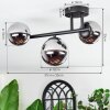 Chehalis Plafonnier, Boule lumineuse Chrome, Fumé, 3 lumières