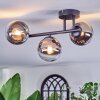 Chehalis Plafonnier, Boule lumineuse Chrome, Clair, Fumé, 3 lumières