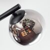 Chehalis Plafonnier, Boule lumineuse Chrome, Clair, Fumé, 3 lumières